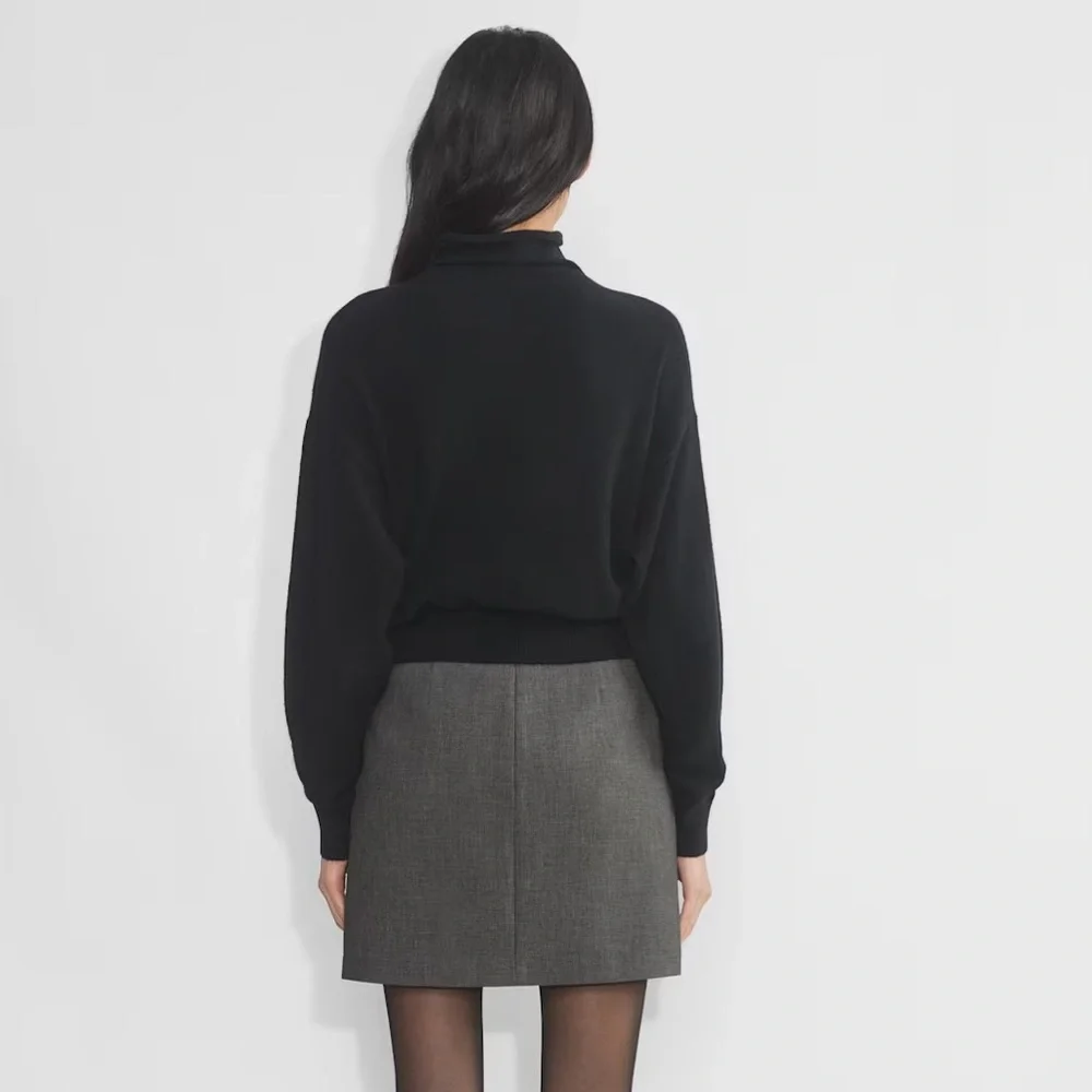 Aritzia Wilfred Lorin Black Wool Knit Alpaca Formal Evening Cozy Sweater Size XS - Picture 4 of 16